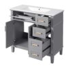 Bathroom Vanity With Sink, Soft Close Doors, And Storage Drawers - Gray - Image 18