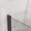 Pivot Shower Door 1 / 4" Tempered Glass Black Semi Frameless - Black - Image 8