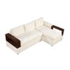 Sectional Sofa Upholstered Sofa Couch With Reversible Armrests For Living Room - Beige - Image 4