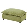 Modern Armchair Sofa Cozy Upholstered Sofa Chair With Movable Ottoman, Wide Seat - Green - Image 19