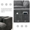 Modular Sectional With Storage Pockets, 5 Seat U Shaped Couch Set With Pillows Free Combination Modern Cloud Sofa With 2 Movable Ottoman - Dark Gray - Image 19