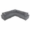 Convertible L Shaped Sectional Corner Couch With Armrest Storage Cup Holders USB Charger, Irregular Corner Oversized Comfy Modular Sofa - Gray - Image 2