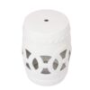 Elegant Glazed Ceramic Drum Stool Indoor / Outdoor Side Table Accent Garden Stool - White - Image 9