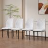 Luxury Simple Chair (Set of 4) - White / Black - Image 4