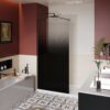 Gradient Shower Door With Handle - Matt Black - Image 4