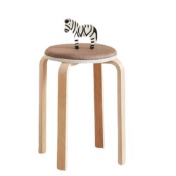 Stackable Stools (Set of 4), Round Backless Chairs For Dining Room, Kitchen, Classroom - Coffee