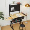Drafting Table With Metal Perforated Board Pannel - Black / Brown - Image 6