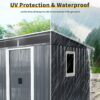 6Ft X 5Ft Outdoor Metal Storage Shed With Window And Transparent Plate For Garden, Lawn - Black / White - Image 7