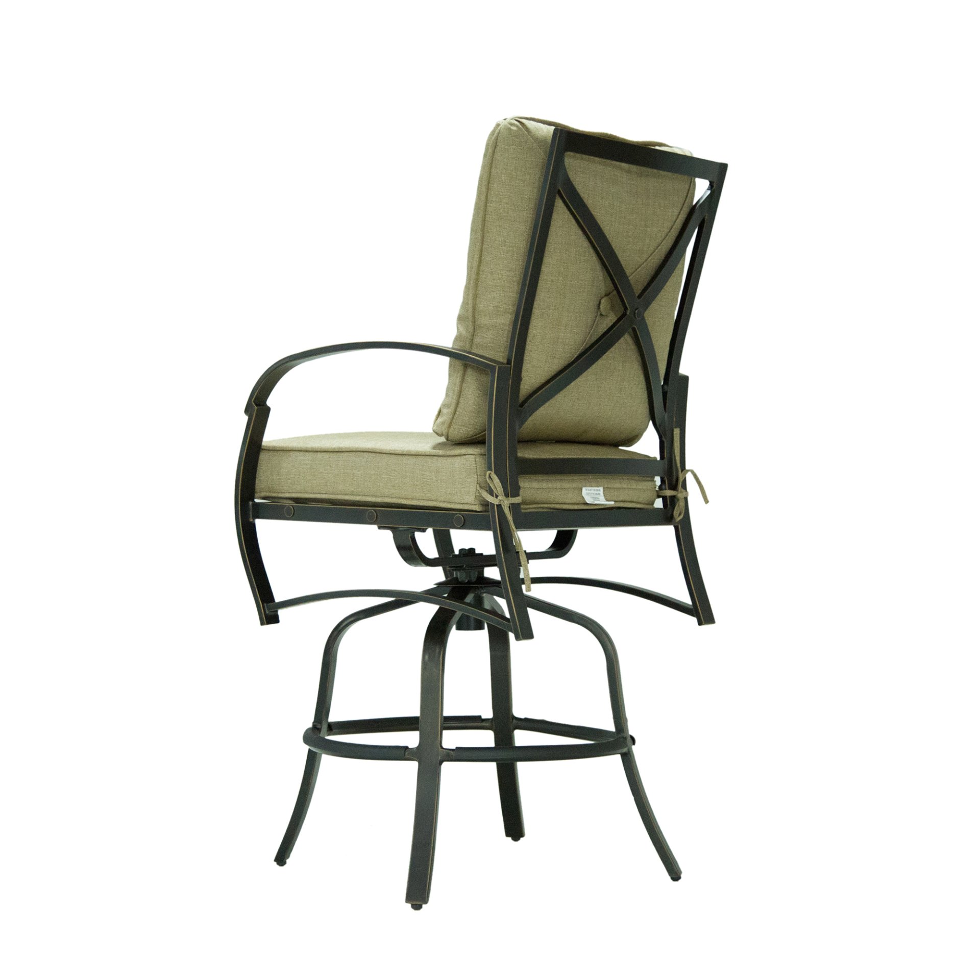 Bar Chair With Back And Seat Cushion (Set of 2) - Antique Bronze - Image 6