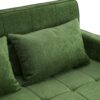 Convertible Loveseat Sofa Bed With Adjustable Backrest USB Ports Phone Holder Side Pockets Chenille - Green - Image 27