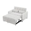Loveseat Sofa Pull Out Sofa Bed Tufted Sleeper Sofa With An Adjustable Backrest, 3 USB Ports And 2 Lumbar Pillows For Living Room - Beige - Image 19