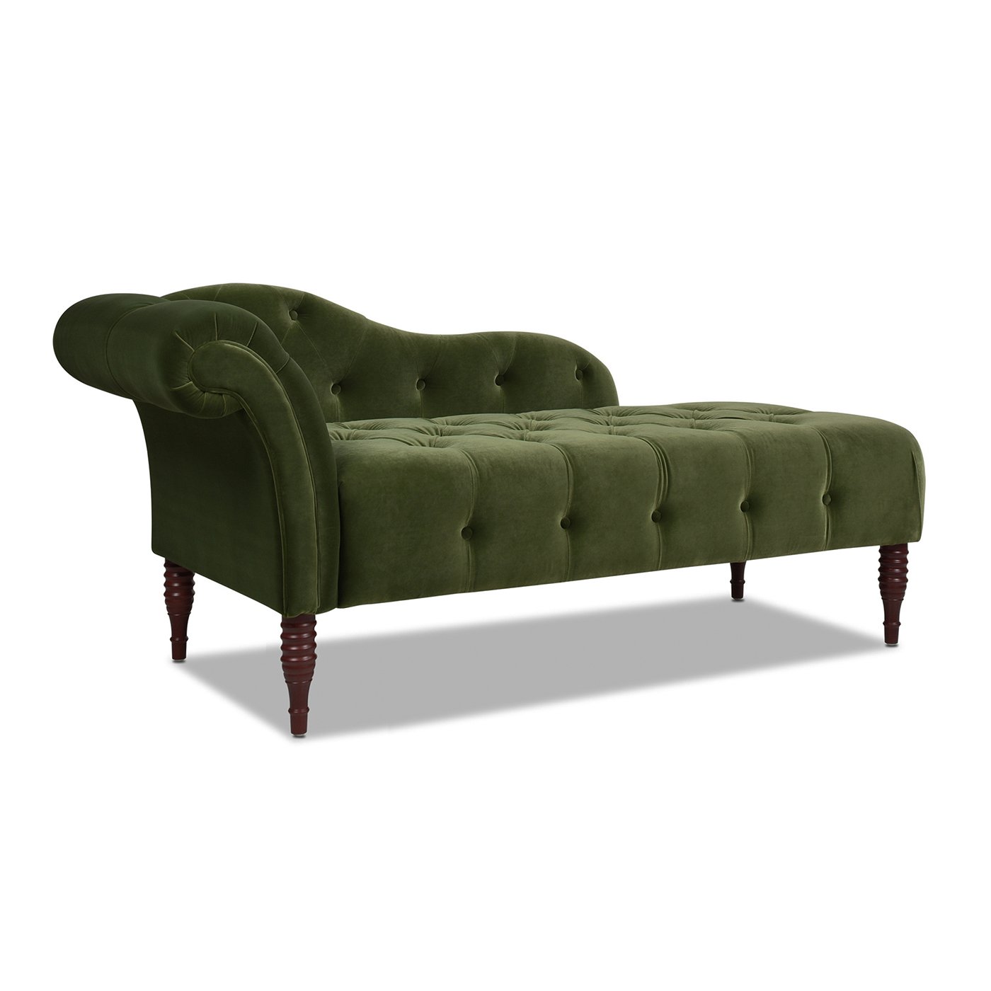Samuel - Tufted Roll Arm Chaise Lounge - Olive Green - Image 10