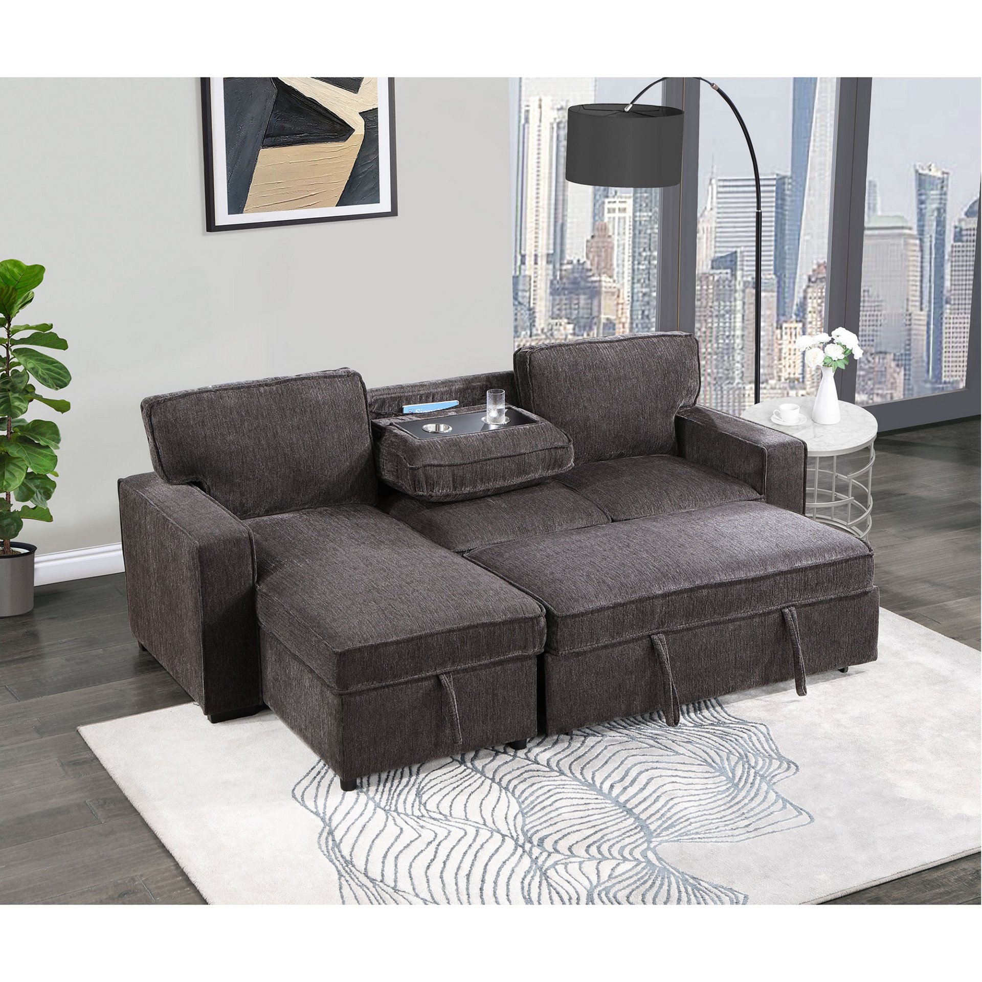 Territory - Pull Out Sofa Bed - Dark Gray - Image 2