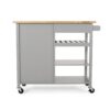 Contemporary Kitchen Cart With Wheels - Gray - Image 11