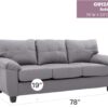 Sophisticated Sofa With Padded Arms - Gray - Image 4