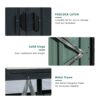 Garbage Bin Shed Stores 3 Trash Cans Metal Outdoor Bin Shed For Garbage Storage, Stainless Galvanized Steel, Bin Shed For Garden Yard Lawn W540S00009 - Charcoal - Image 6