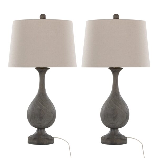 Cipolla - Poly Farmhouse Table Lamp (Set of 2) - Acid Griffin / Antique Soft Brass / Natural