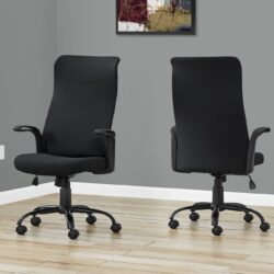 Office Chair, Adjustable Height, Swivel, Ergonomic Armrests, Mesh, Contemporary & Modern - Black