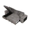 Modern L-Shape 3 Seat Reversible Sectional Couch, Pull Out Sleeper Sofa With Storage Chaise And 2 Stools For Living Room Furniture Set - Knox Charcoal - Image 18