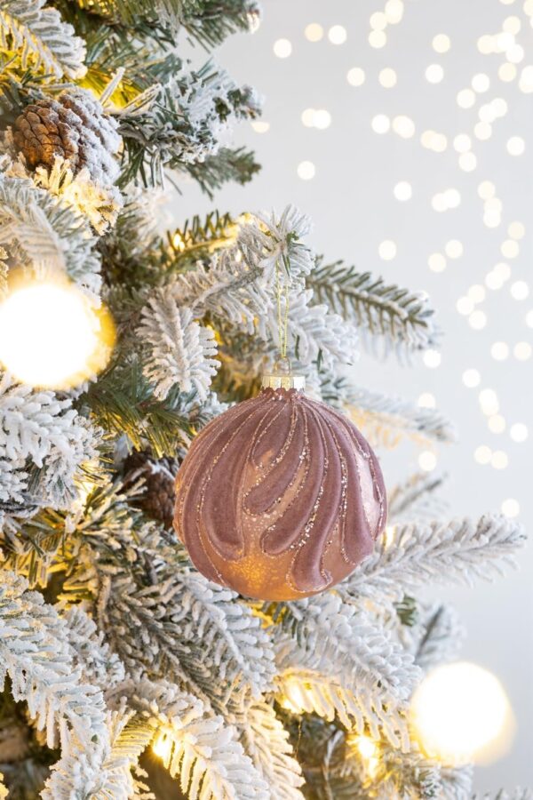Christmas Ball Ornaments, Glass Decorative Hanging Ball Christmas Tree Ornaments For Holiday Party Decorations (Set of 6) - Purple