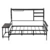 Full Size Daybed With Movable Desk, Grid, Shelves And Clothes Hanger - Black - Image 7