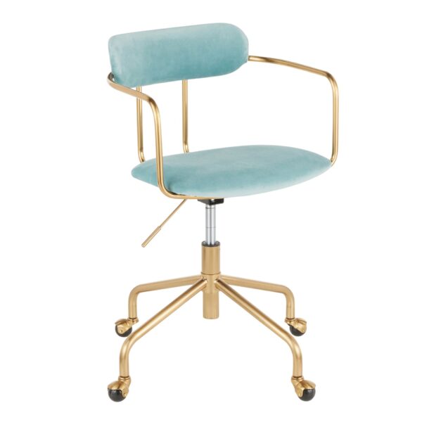 Demi - Contemporary Office Chair - Gold / Light Blue