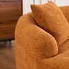 Compression Sofa: Combining Chaise Longue With 3 Seater, Wood Grain Chenille Fabric, Full Sponge Compression Sofa, Combined Sofa With 4 Pillows For Living / Home Furniture / Apartment - Orange - Image 13