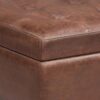 Shay - Mid Century Small Coffee Table Storage Ottoman - Distressed Saddle Brown - Image 3