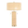 Cylinder - Rattan Contemporary Rattan Table Lamp - Royal Gold / Natural - Image 2
