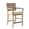 Cane Back Counter Stool With Upholstered Seat - Cream / Reclaimed Natural - Image 4
