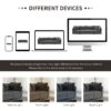 Modern Modular Sectional Oversized 4 Seat Couch Set & 4 Pillows, Minimalist Style Wide Seat Comfy Sofa - Gray - Image 9