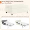Twin Size Folding Ottoman Sleeper Bed With Mattress Convertible Guest Bed Chenille Upholstery - White - Image 8