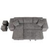 Modern L-Shape 3 Seat Reversible Sectional Couch, Pull Out Sleeper Sofa With Storage Chaise And 2 Stools For Living Room Furniture Set - Knox Charcoal - Image 11