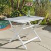 Blissique - Outdoor Foldable Wood Dining Table With Slat Design - White - Image 2