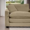Stylish Corduroy Single Chair Deep Seat Sofa With Footstool And Pillow For Living Room And Bedroom - Tan - Image 10