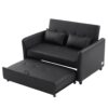 Convertible Sleeper Bed, Adjustable Oversized Armchair With 3 USB Ports For Small Space - Black - Image 18