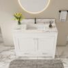 43" Bathroom Vanity, Multi Functional Cabinet - White - Image 2