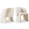 Modern Accent Chair White Single Sofa Chair, Upholstered Side Chair Teddy Comfy Chair For Dining Room / Bedroom / Living Room / Reception 1 Piece - Off White - Image 13
