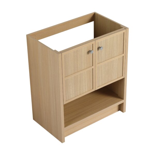 Modern 30'' Freestanding Bathroom Vanity With 2 Soft Closing Doors, (Excluding Sink) - Oak