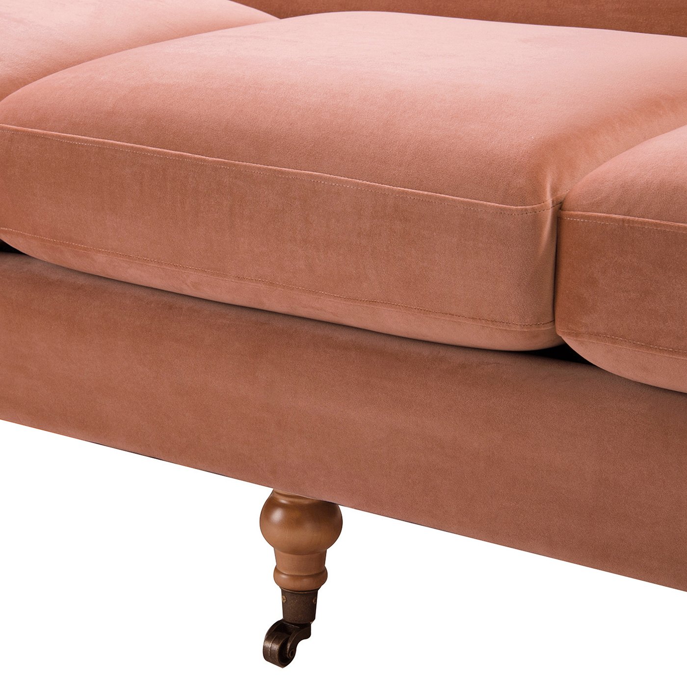 Alana Lawson - Three Cushion Tightback Sofa - Peach Orange - Image 4