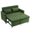 Convertible Loveseat Sofa Bed With Adjustable Backrest USB Ports Phone Holder Side Pockets Chenille - Green - Image 18