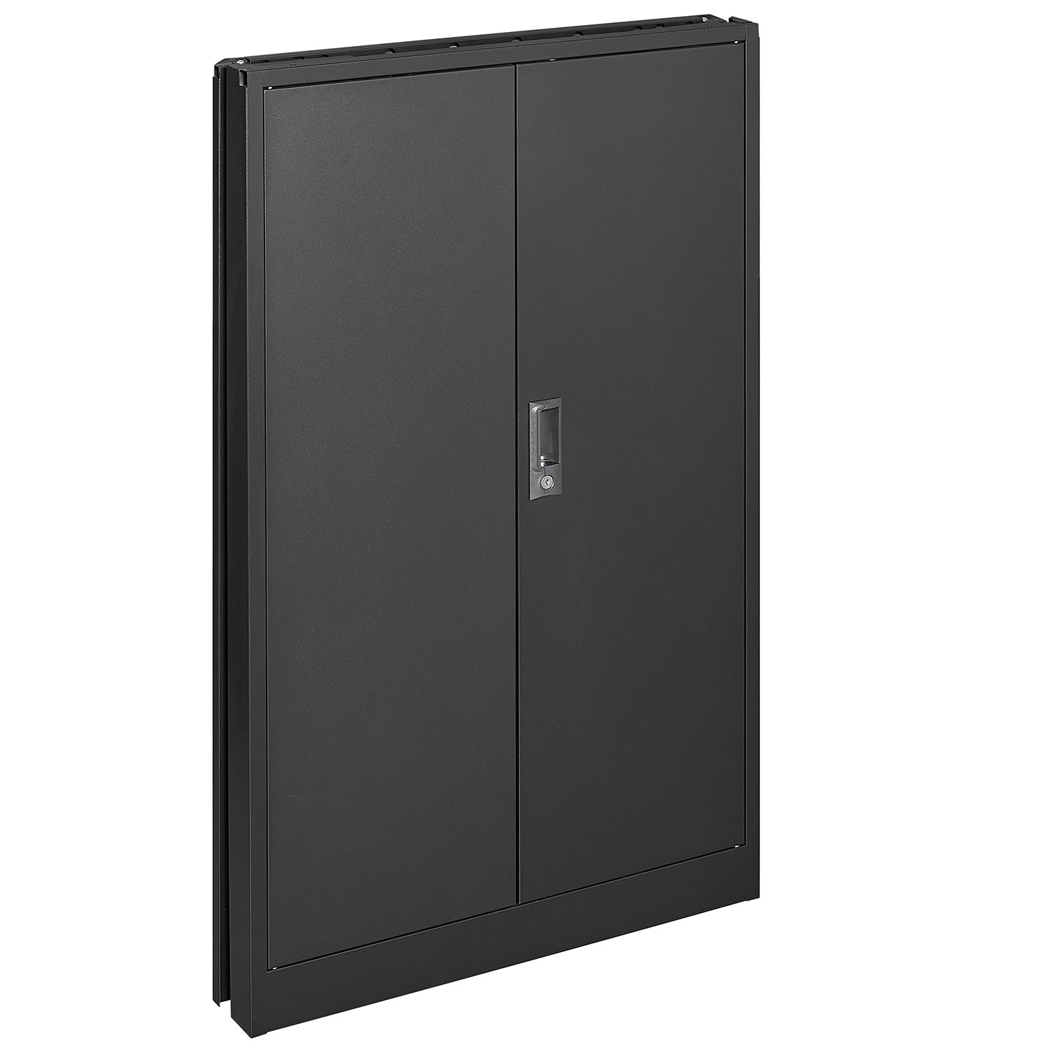 Metal Storage Cabinet With Locking Doors And Adjustable Shelf, Folding Filing Storage Cabinet, Folding Storage Locker Cabinet For Home Office, School, Garage - Black - Image 24