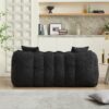 Cozy Beanbag Chair With High Resilience Foam Core For 2 - Black - Image 14