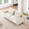 Elegant 2 Seater Sofa With Lumbar Pillows And Ergonomic Design - Beige - Image 2