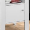 Accent Nightstand Side Table, Storage, Transitional - White - Image 2