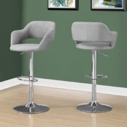 Swivel Stool Bar Height, Adjustable, Contemporary & Modern - Gray