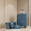 3 Piece Set (18/Travelbag/Toiletry Bag), Softshell Suitcase Spinner Wheels Terylene Polyester Luggage Sets Carry On Suitcase Luggage Lightweight Durable Suitcase - Dark Green - Image 2