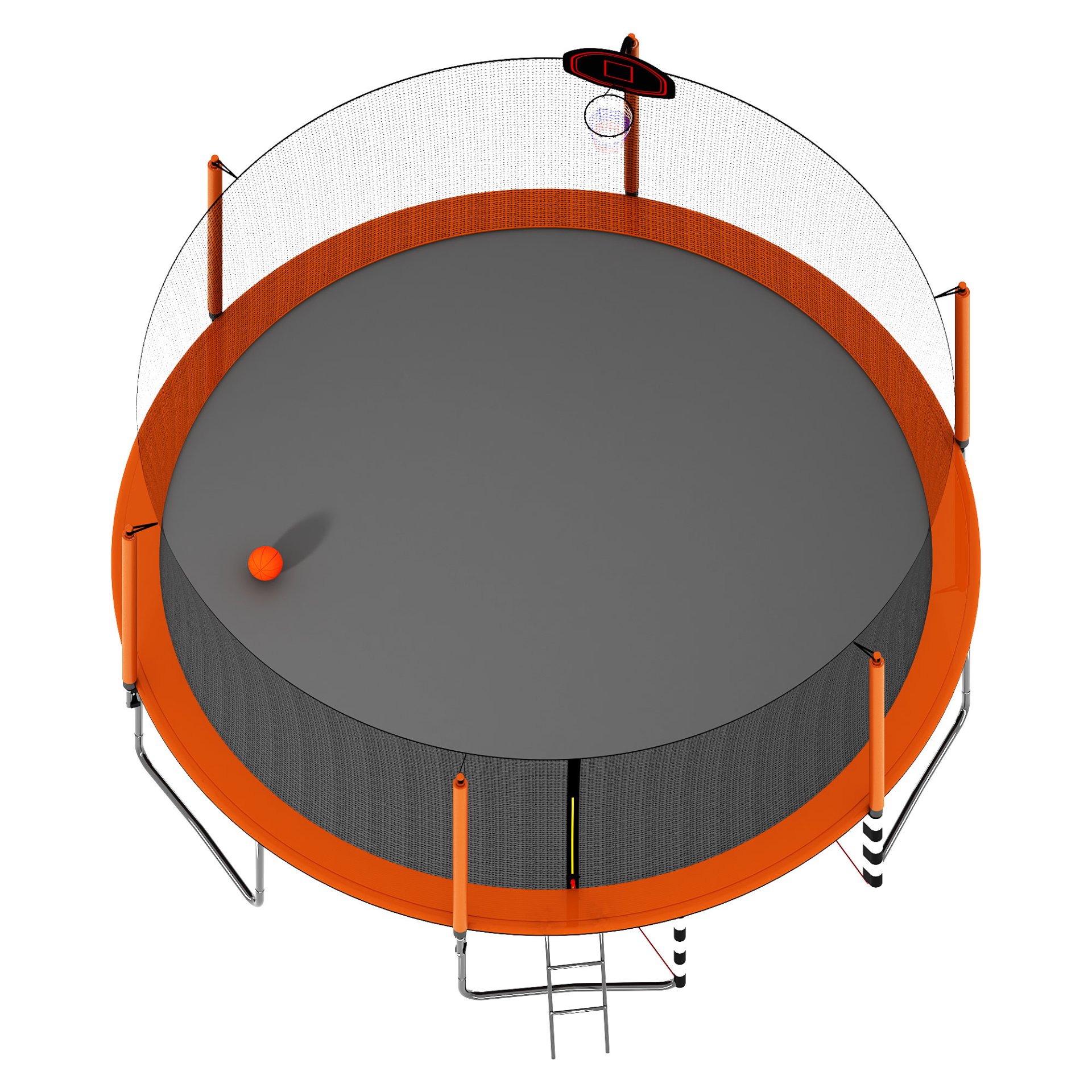 16Ft Trampoline With Basketball Hoop Pump And Ladder (Inner Safety Enclosure) With Soccer Goal - Orange - Image 9