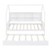 Twin Size House Bed & Trundle, Kids Bed With Shelf - White - Image 13