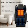 Massage Chair Recliner With Zero Gravity, Full Body Air Pressure - Black - Image 5